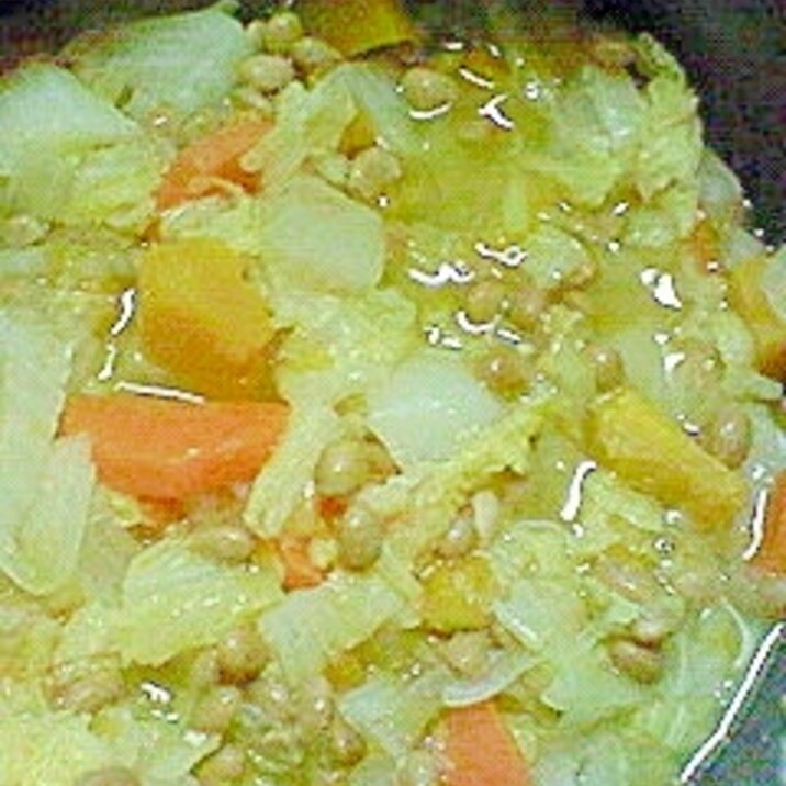 離乳食◎白菜とかぶの納豆甘煮